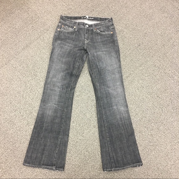 7 For All Mankind Black Grey Bootcut Jeans Denim - Picture 10 of 10
